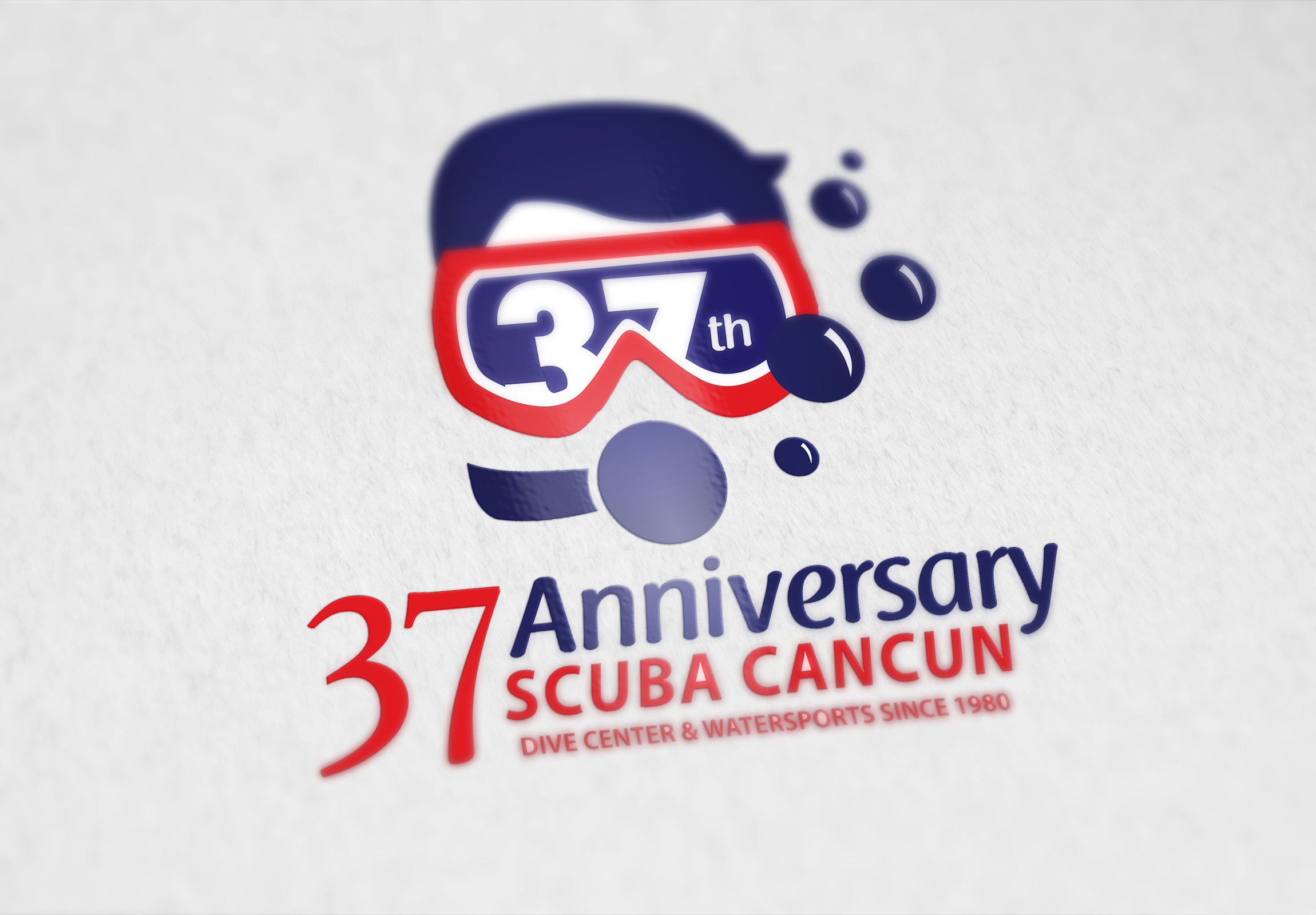 Scuba Cancún logotipo conmemorativo